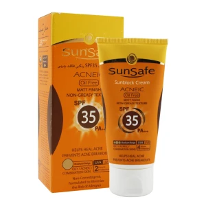 کرم ضد آفتاب SPF35 رنگی پوست چرب و آکنه ای سان سیف